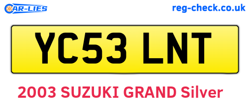 YC53LNT are the vehicle registration plates.