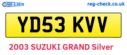 YD53KVV are the vehicle registration plates.