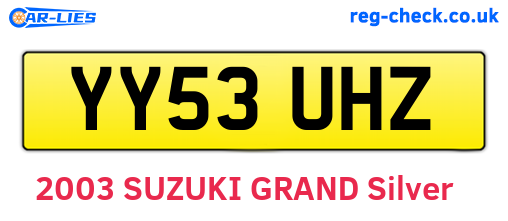 YY53UHZ are the vehicle registration plates.