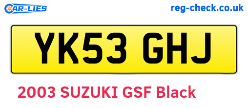 YK53GHJ are the vehicle registration plates.