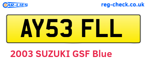 AY53FLL are the vehicle registration plates.