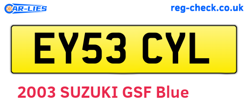 EY53CYL are the vehicle registration plates.