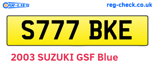 S777BKE are the vehicle registration plates.
