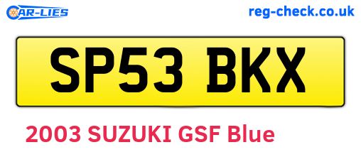 SP53BKX are the vehicle registration plates.