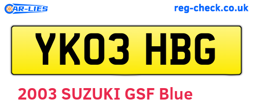 YK03HBG are the vehicle registration plates.