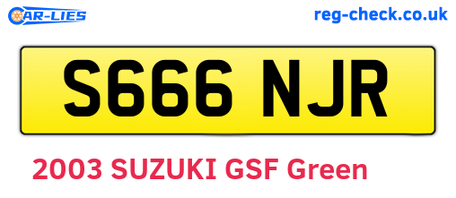 S666NJR are the vehicle registration plates.