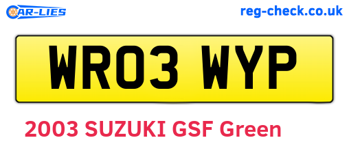 WR03WYP are the vehicle registration plates.