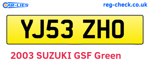 YJ53ZHO are the vehicle registration plates.