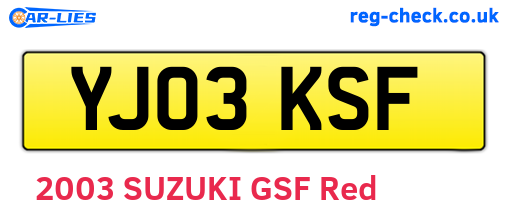 YJ03KSF are the vehicle registration plates.