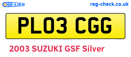 PL03CGG are the vehicle registration plates.
