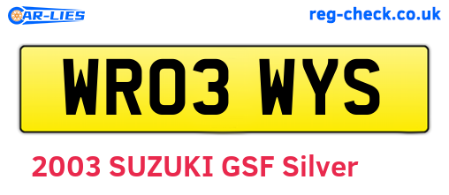 WR03WYS are the vehicle registration plates.