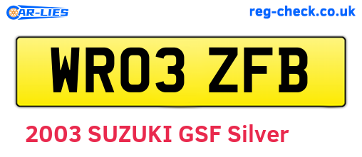 WR03ZFB are the vehicle registration plates.