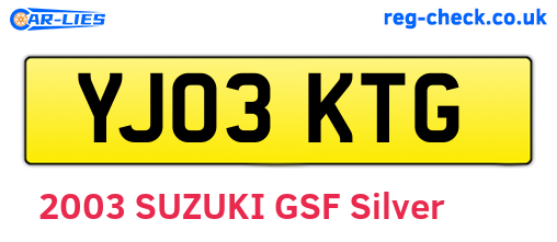 YJ03KTG are the vehicle registration plates.