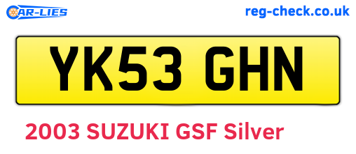YK53GHN are the vehicle registration plates.