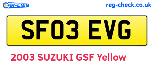 SF03EVG are the vehicle registration plates.