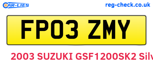 FP03ZMY are the vehicle registration plates.