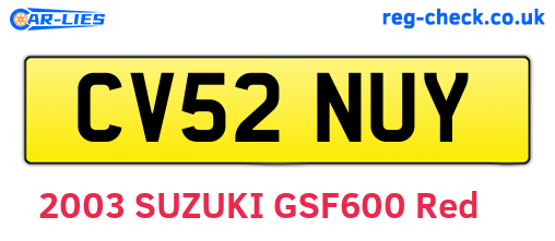 CV52NUY are the vehicle registration plates.