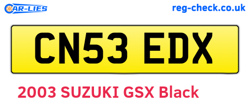 CN53EDX are the vehicle registration plates.