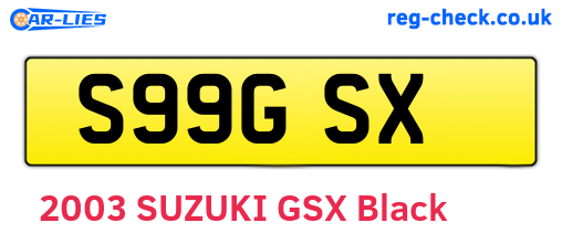 S99GSX are the vehicle registration plates.