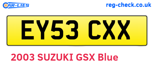 EY53CXX are the vehicle registration plates.