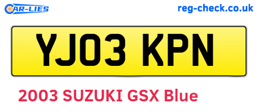 YJ03KPN are the vehicle registration plates.