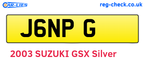 J6NPG are the vehicle registration plates.