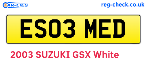 ES03MED are the vehicle registration plates.