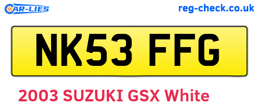 NK53FFG are the vehicle registration plates.