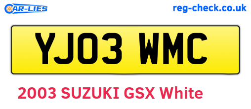 YJ03WMC are the vehicle registration plates.