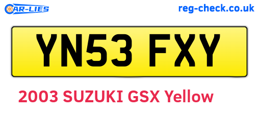 YN53FXY are the vehicle registration plates.