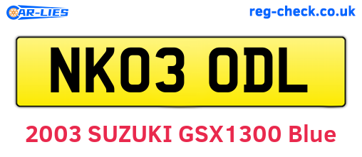 NK03ODL are the vehicle registration plates.