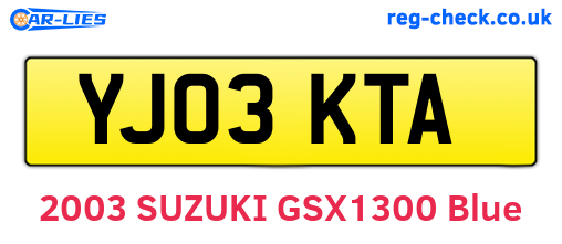 YJ03KTA are the vehicle registration plates.