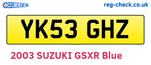 YK53GHZ are the vehicle registration plates.