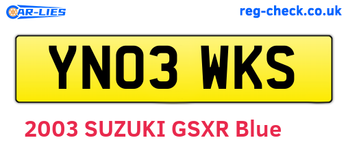 YN03WKS are the vehicle registration plates.