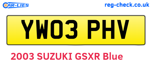 YW03PHV are the vehicle registration plates.