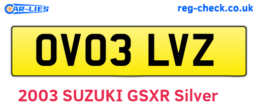 OV03LVZ are the vehicle registration plates.