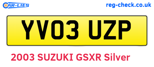 YV03UZP are the vehicle registration plates.