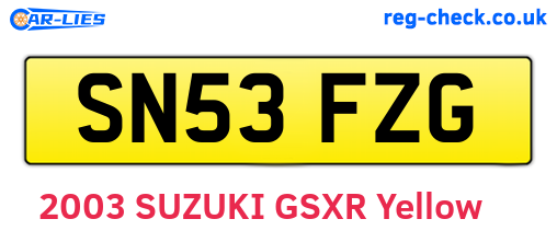 SN53FZG are the vehicle registration plates.
