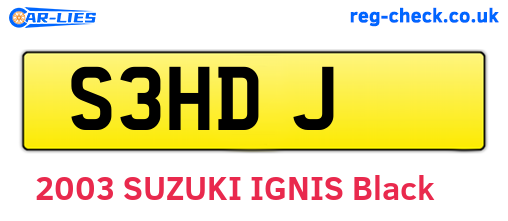 S3HDJ are the vehicle registration plates.