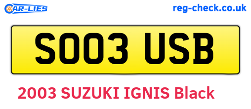 SO03USB are the vehicle registration plates.