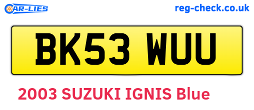 BK53WUU are the vehicle registration plates.