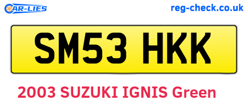 SM53HKK are the vehicle registration plates.