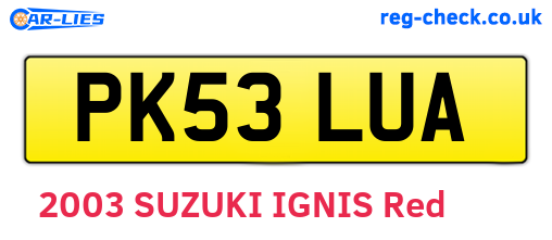 PK53LUA are the vehicle registration plates.