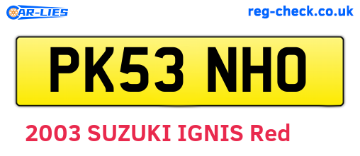 PK53NHO are the vehicle registration plates.