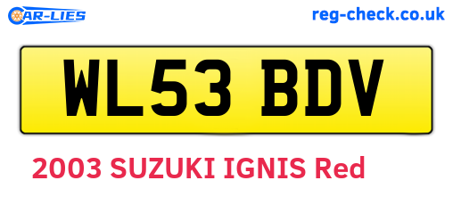 WL53BDV are the vehicle registration plates.
