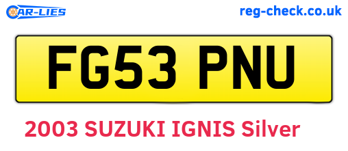 FG53PNU are the vehicle registration plates.