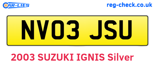 NV03JSU are the vehicle registration plates.