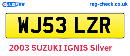 WJ53LZR are the vehicle registration plates.