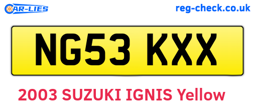 NG53KXX are the vehicle registration plates.