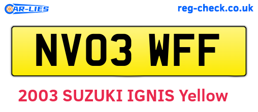 NV03WFF are the vehicle registration plates.